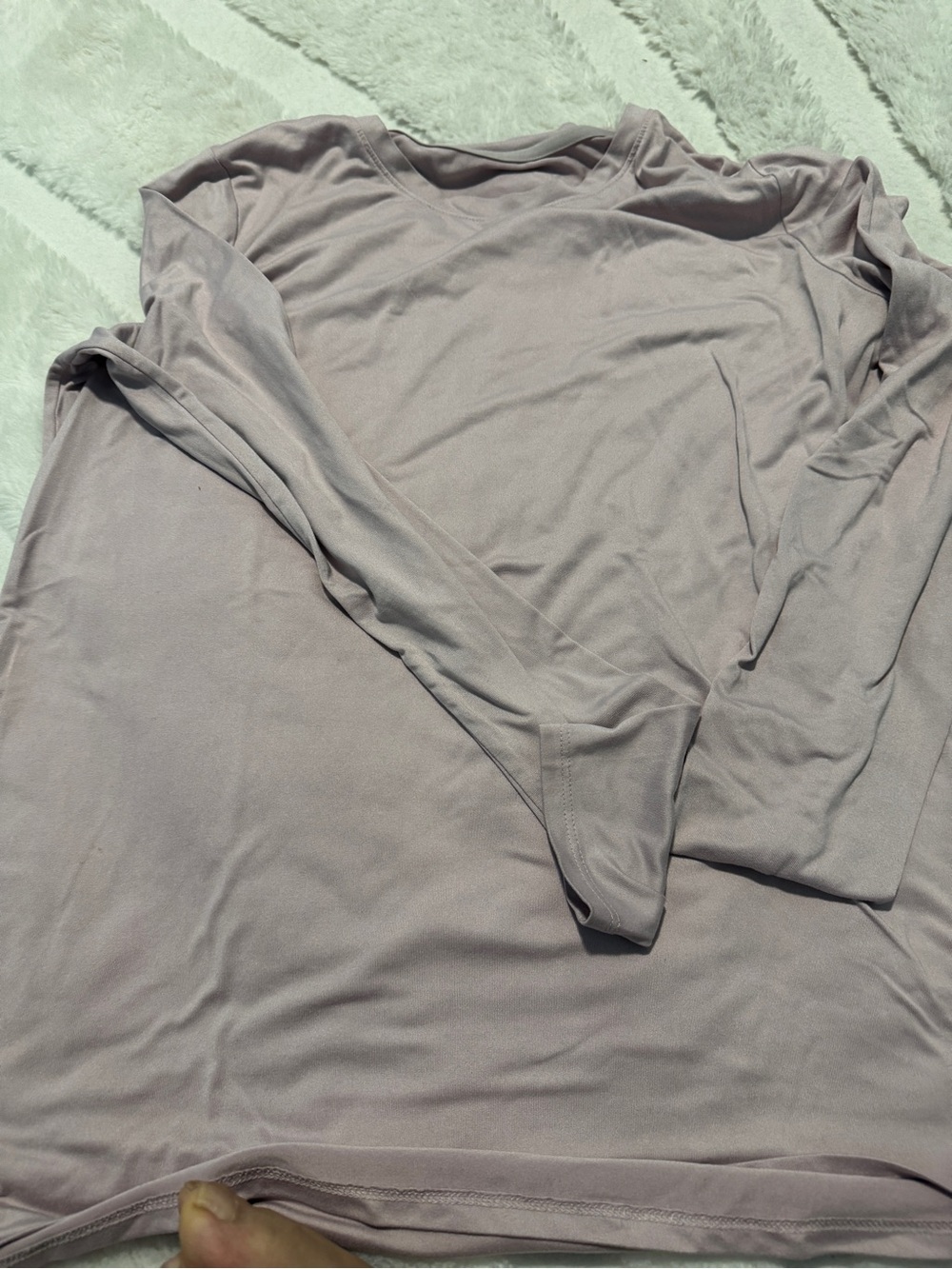 Men's Long Sleeve Crew Neck Shirt - Light Mauve